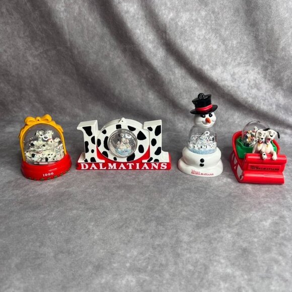 Disney 101 Dalmatians Snow Globe Set Of 4 Ornaments McDonalds Figurines READ - Picture 1 of 16